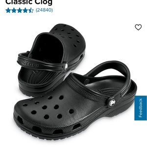 BRAND NEW Mens 7 Women’s 9 Black Classic Crocs